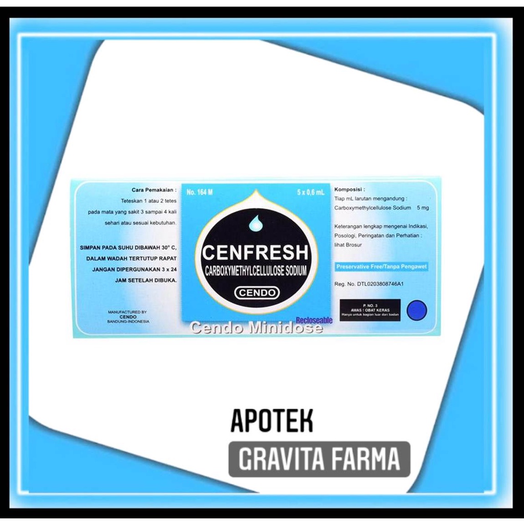 Cendo Cenfresh Mini Dose isi 5 ampul - obat tetes mata kering