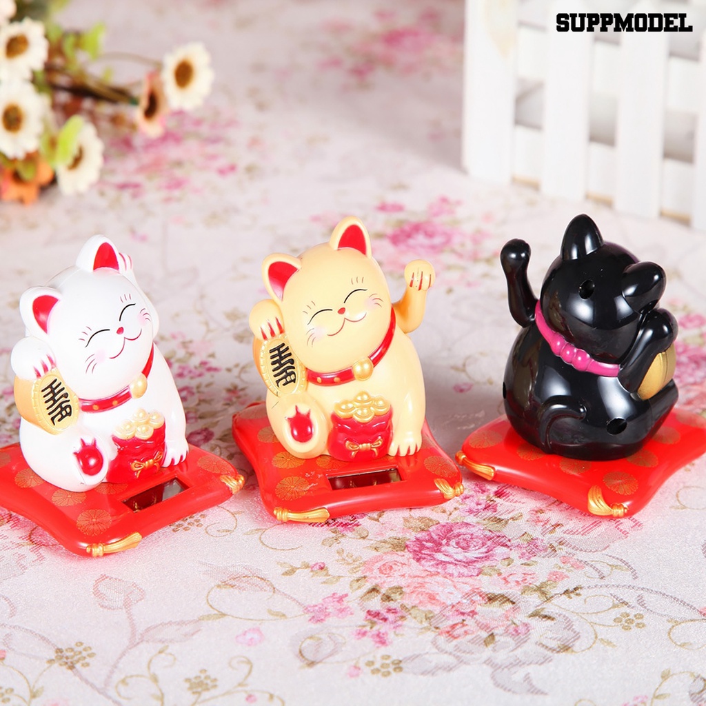 Ornamen Kucing Keberuntungan Tenaga Surya Untuk Dekorasi Kantor