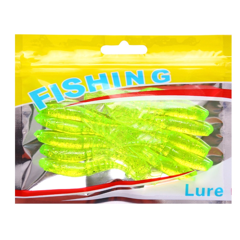 10pcs Umpan Pancing Bentuk Ikan Ekor Keriting Bahan Plastik Lembut Ukuran 2.9g / 7cm