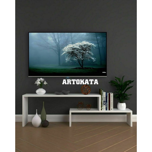 Model Rak Meja Tv Minimalis Kayu Palet Alumunium Besi Gantung Dinding Tembok Modern Tempel Rak Piala