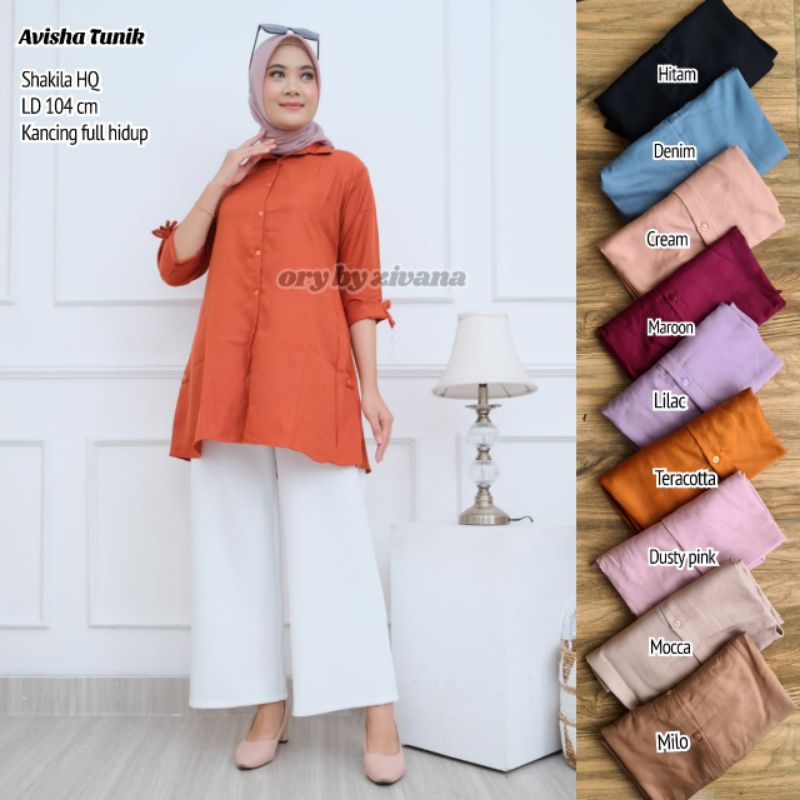 Tunik Polos SHAKILA LD ±110cm //JF4056