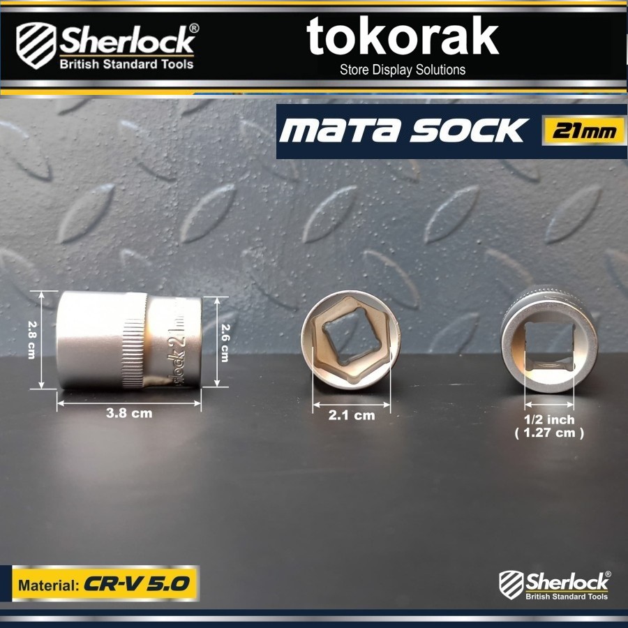 MATA KUNCI SOK 21 MM 1/2 INCH 6 PT SHERLOCK - MATA SHOCK