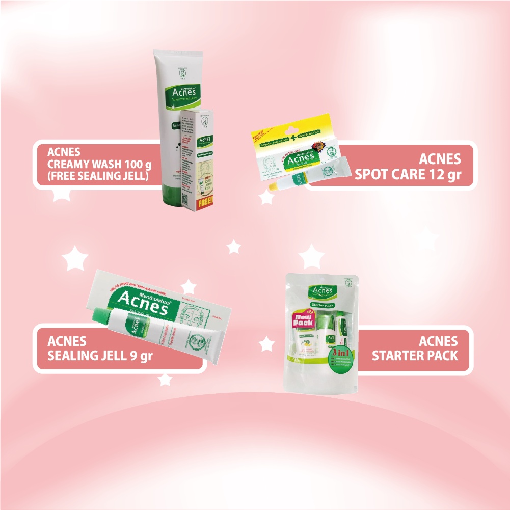 Skinhouseid Acnes Creamy Wash Sealing Jell Spot Care Starter Pack Paket Skincare Untuk Kulit Berjerawat