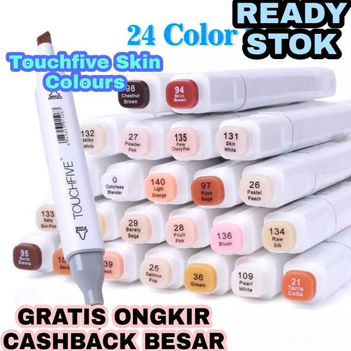 

(BISA COD) Touchfive Skin Color 24 Pcs Touchfive Twin Marker Skin Color DISKON Kode 1355