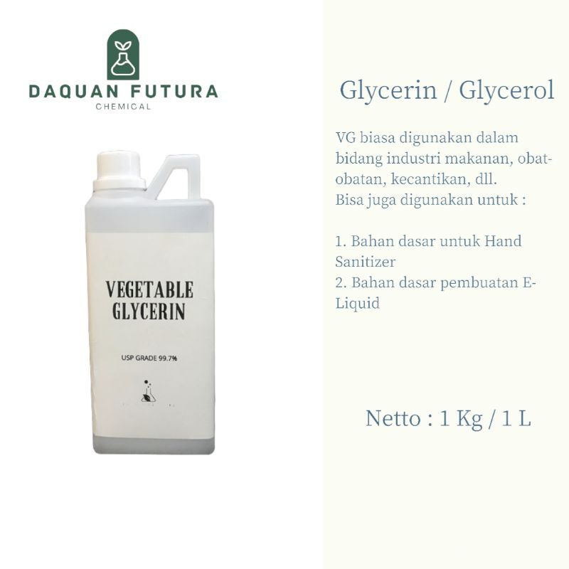 

Vegetable Glycerin / VG / Gliserin Nabati / Gliserol Pharmaceutical Grade