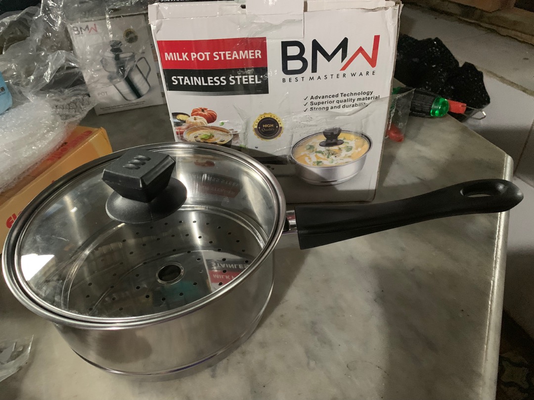 Panci Kukus Steamer Pot Multi Fungsi Panci Susu Milkpot Stainless 20cm