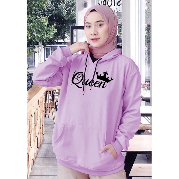 Sweater Hoodie Wanita queen / Sweater Hoodie Korean Style / Sweater Terbaru 2020 / Sweater Tebal / Sweatshirt Hoodie Wanita