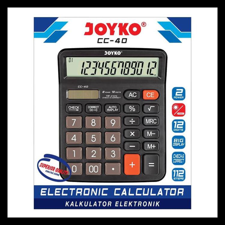 

Murmer Calculator / Kalkulator Joyko Cc-40 / 12 Digits / Check Correct Keren
