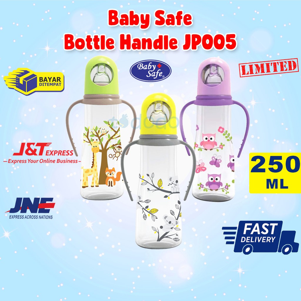 Baby Safe Bottle Handle JP005 - Botol Susu Bayi dengan Pegangan