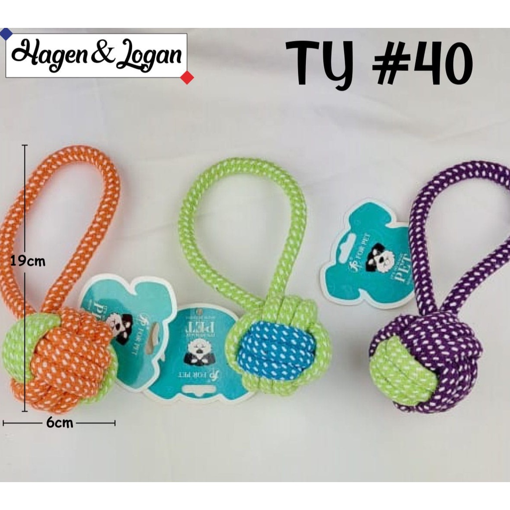 TY #40 Dog Toy BOLA KEPANG - Mainan Gigitan Hewan Tambang Anjing