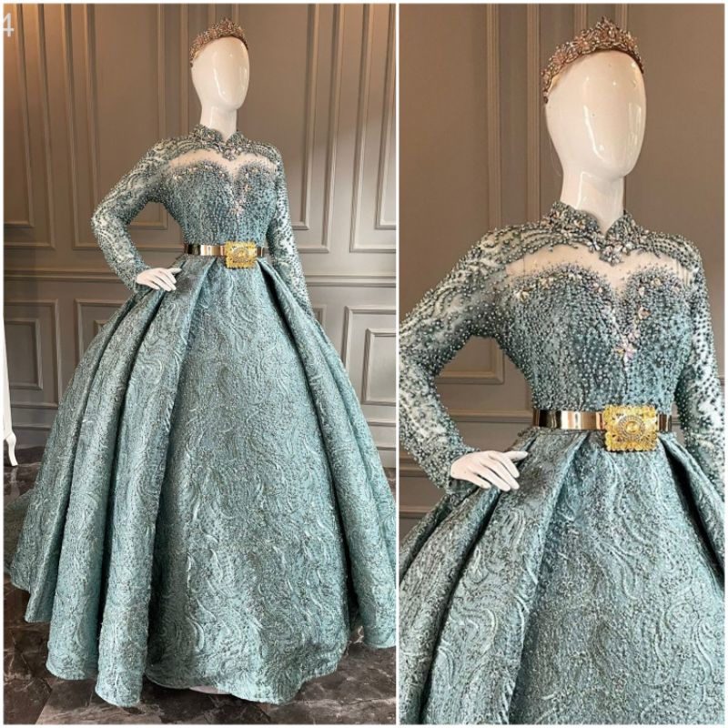 ballgown pengantin modern mewah | baju pengantin mekar | gaun akad dan resepsi 2022