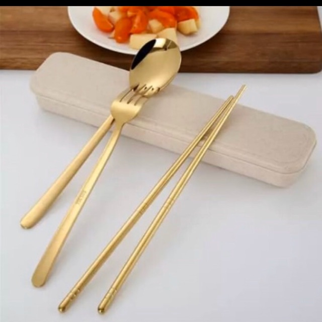 Sendok garpu sumpit cutlery sets korea sujeo gold