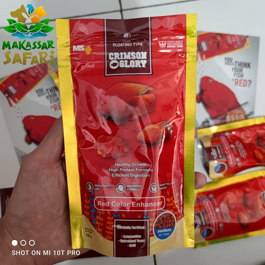 Crimson Glory Pelet Pakan Makanan Ikan Parrot Merah Chiclid Blood Red