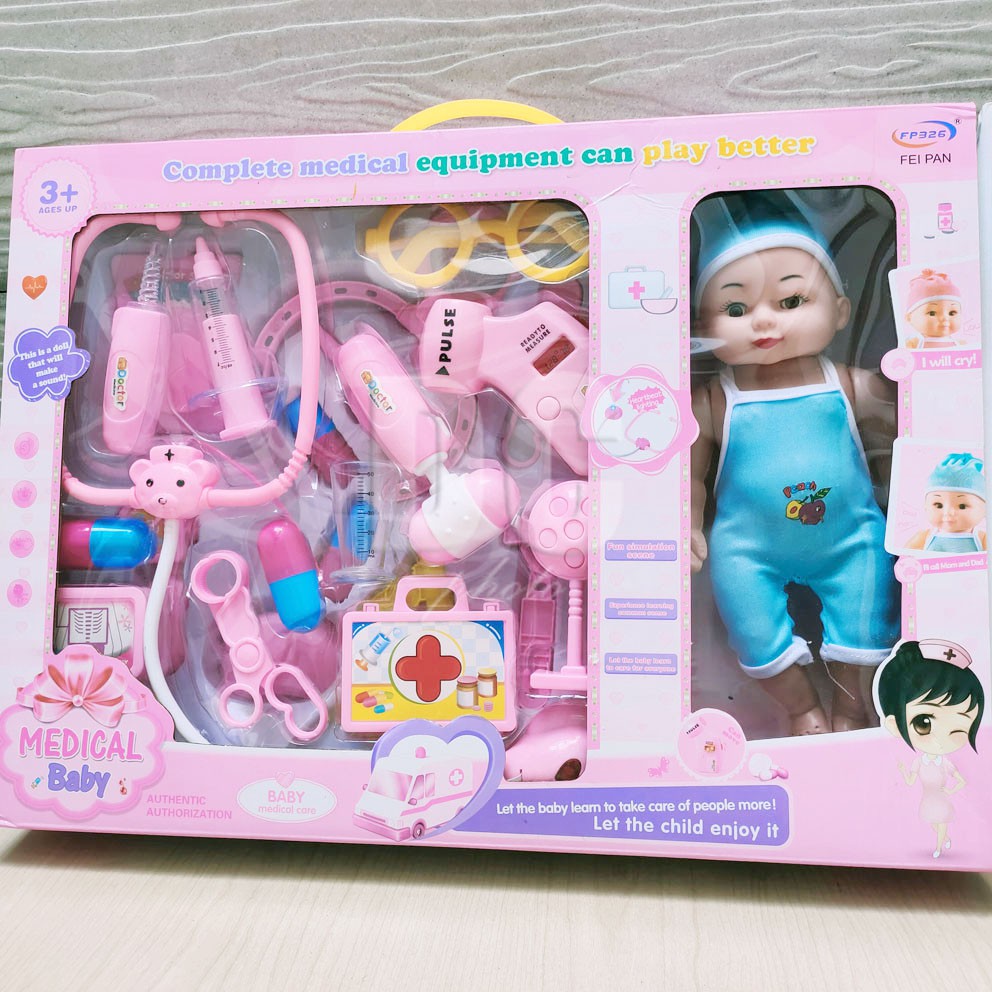 Medical Baby Set Thermo Gun Mainan Peralatan Dokter dokteran Set