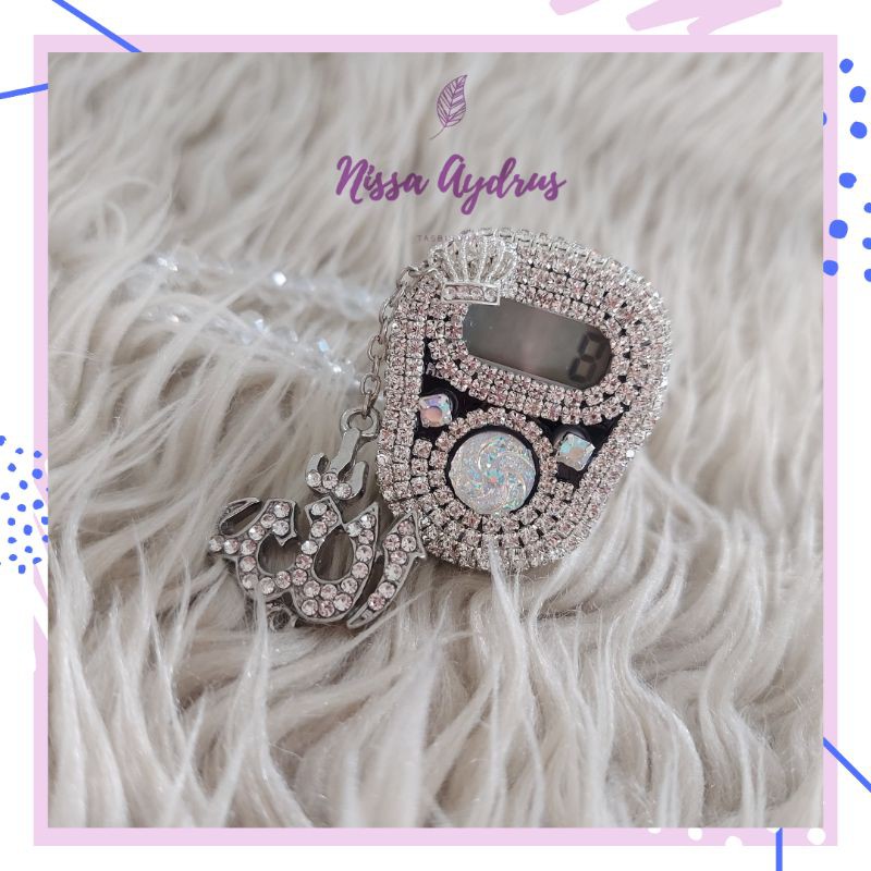 Nisa Aydrus - ALARM Lafadz Allah Tasbih Digital Swarovski Cantik Premium TN16