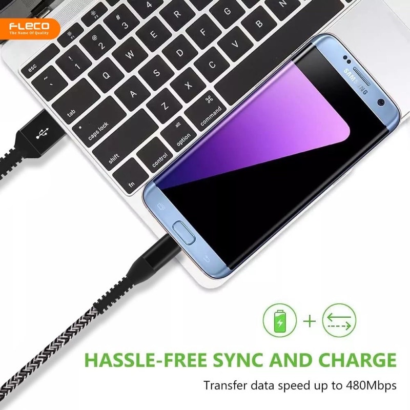 KABEL DATA USB FLECO F-4 MICRO USB FAST CHARGING HIGH QUALITY 100% ORIGINAL