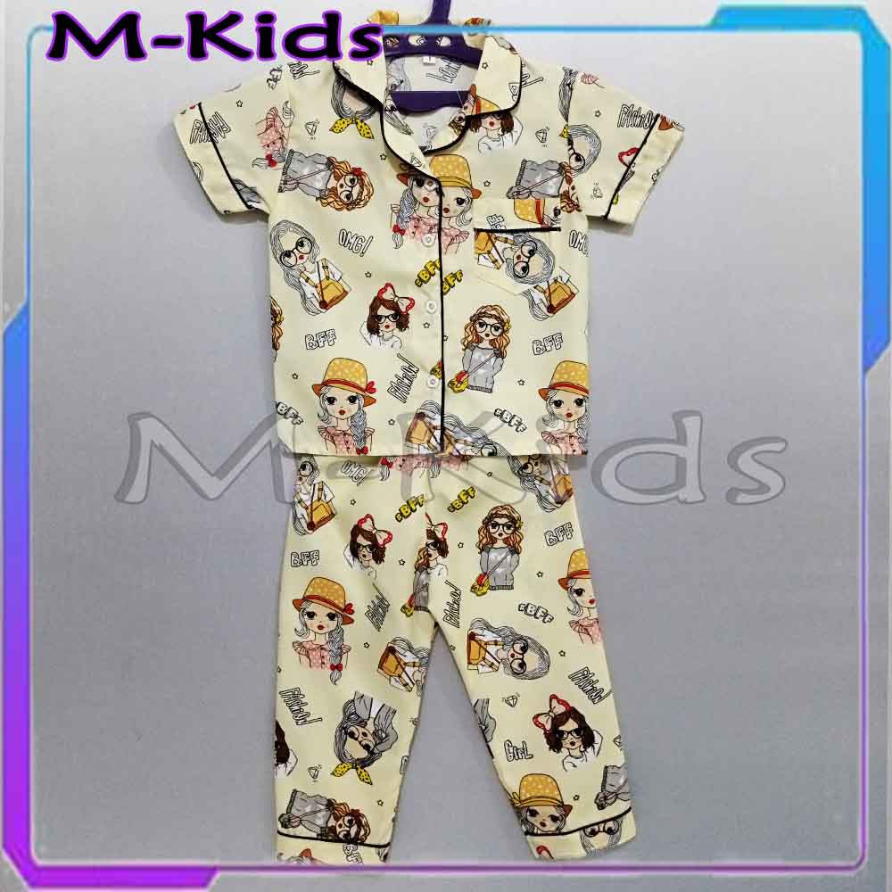MKids88 - Baju Setelan Katun Anak Gambar Retro Lebah / Honey Bee Stitch LOL