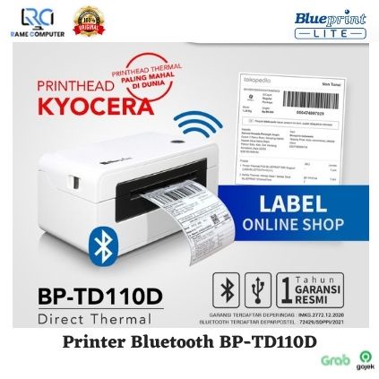 Printer Thermal Printer Label Resi BLUEPRINT BP-TD110D USB+Bluetooth