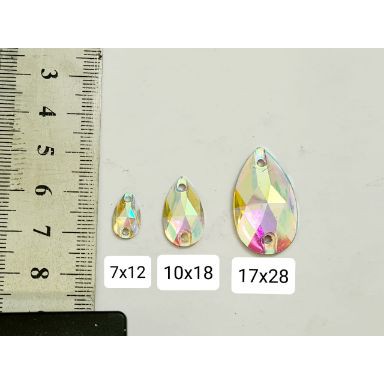 Payet / Diamond Resin Putih AB (pelangi) Tetes 17x28, 50 pcs