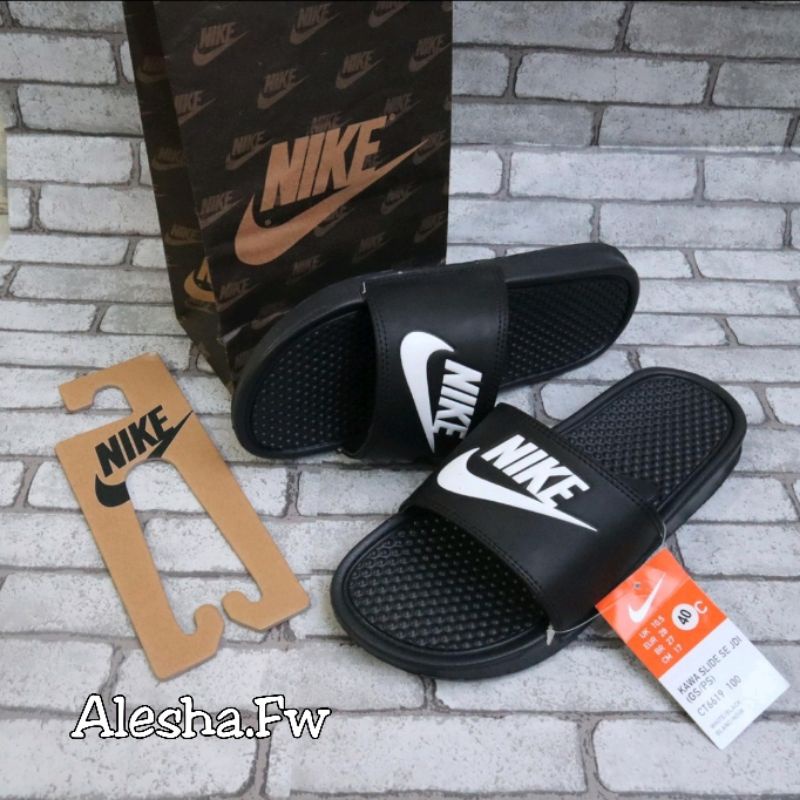 Sandal Slide Nike Bennasi White / Sendal Slop Nike Bennasi Putih Hight Quality