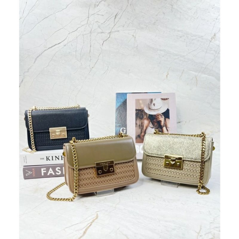 tas ck woven boxy chain strap new series tas selepang shoulder wanita