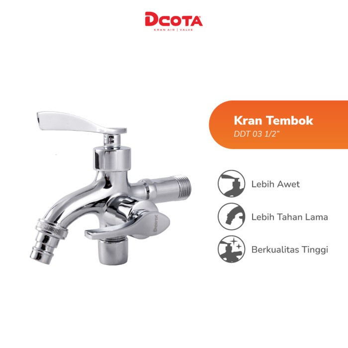 Dcota Hand Shower / Shower Mandi SWD 02 + Kran Air Tembok DDT 03 1/2&quot;