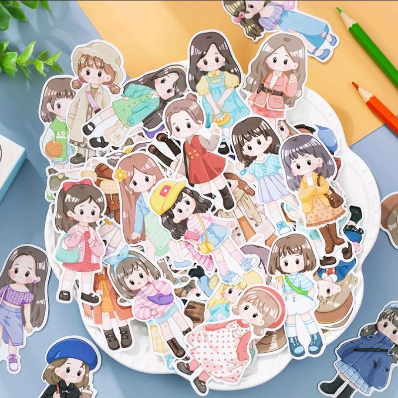 

5 pcs Sticker Journal Scrapbook Deco Sticker Season Girl