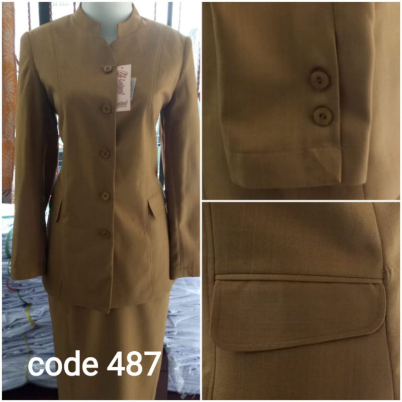 seragam Dinas Wanita Khaki Set Rok Span Blazer Pemda Kheki Stelan Celana Seragam PNS Pemda Tua Baju 