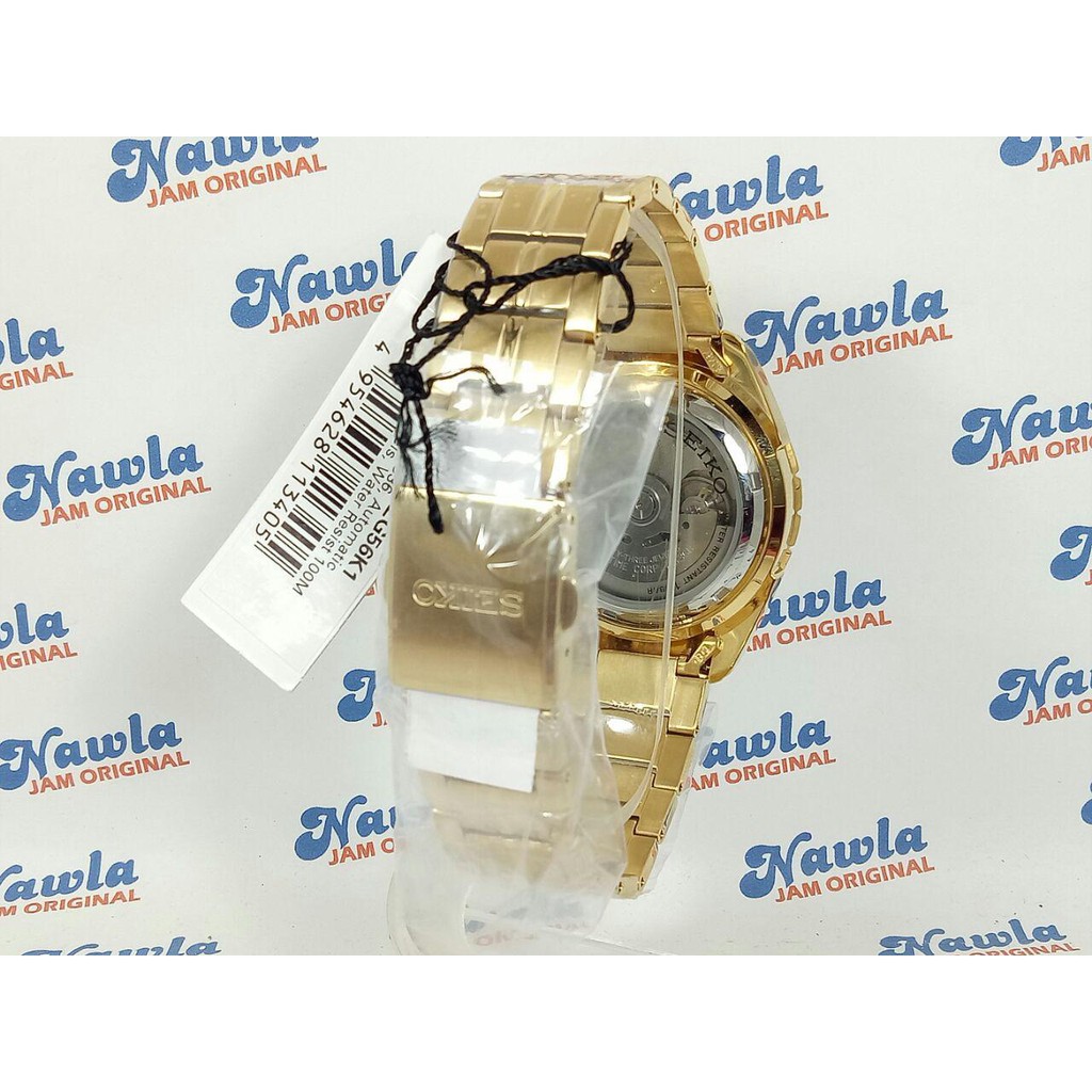 Seiko 5 Sports SNZG56K1 Gold IP World Time - Jam Tangan Pria SNZG56