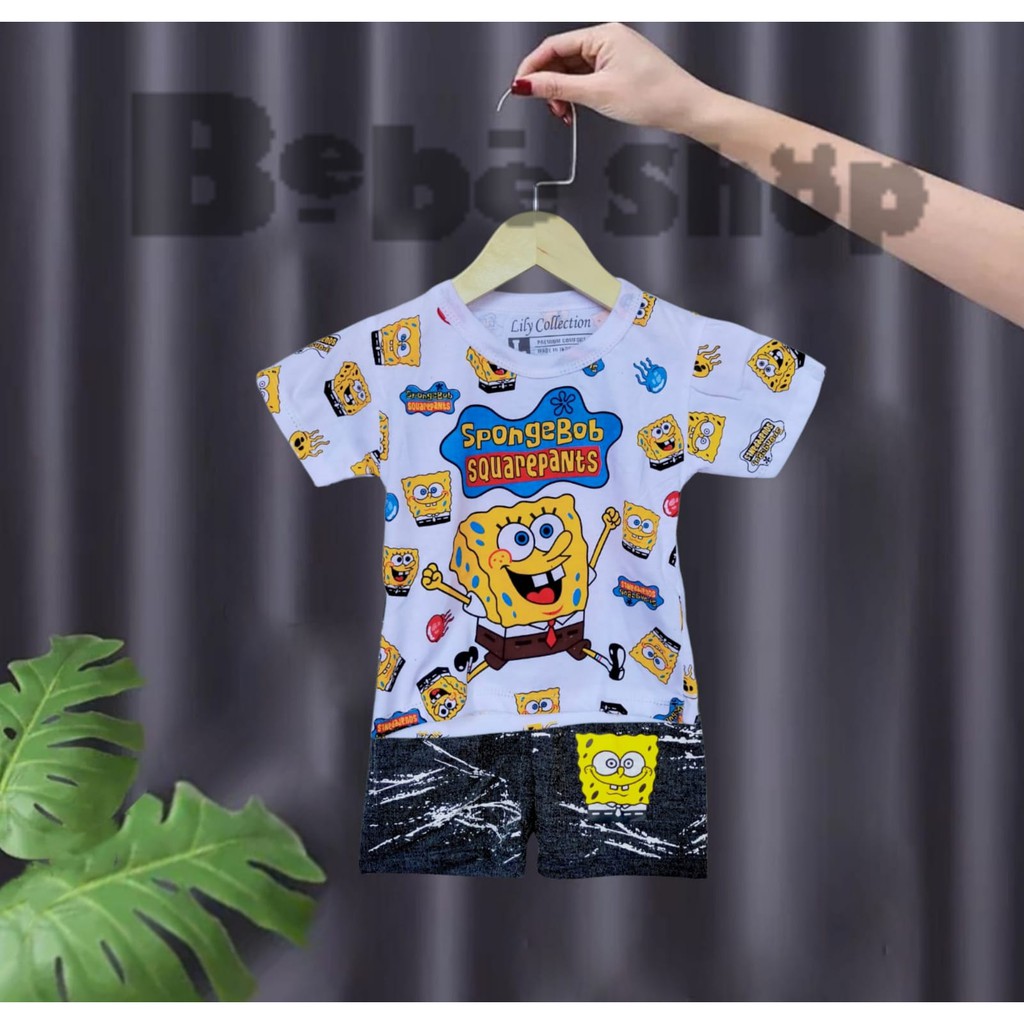 Setelan Baju Anak Bayi Murah Karakter Spongebob