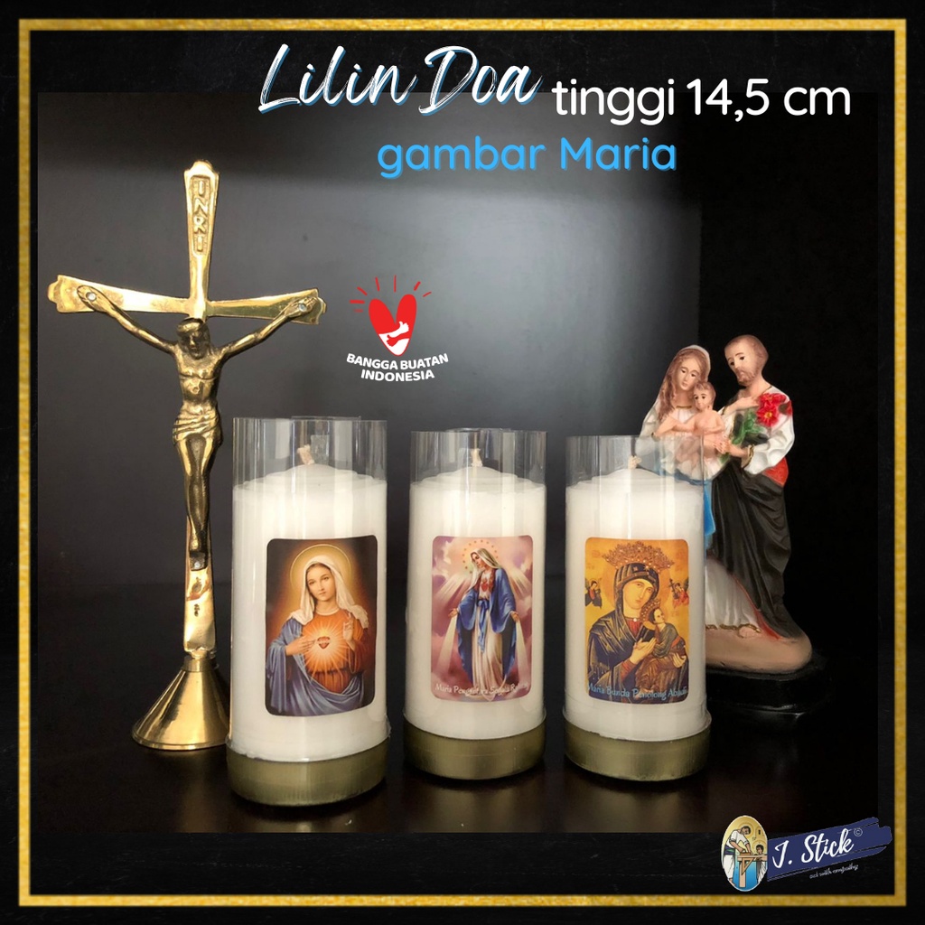 LILIN DOA / DEVOSI, Gambar MARIA (tinggi 14,5 x dia. 5,5 cm)