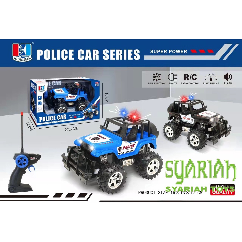 SYARIAH TOYS HENGJIAN MAINAN ANAK REMOTE TEMBAK SKALA 1:24 POLICE CAR SERIES SUARA SIRENE RC MOBIL B