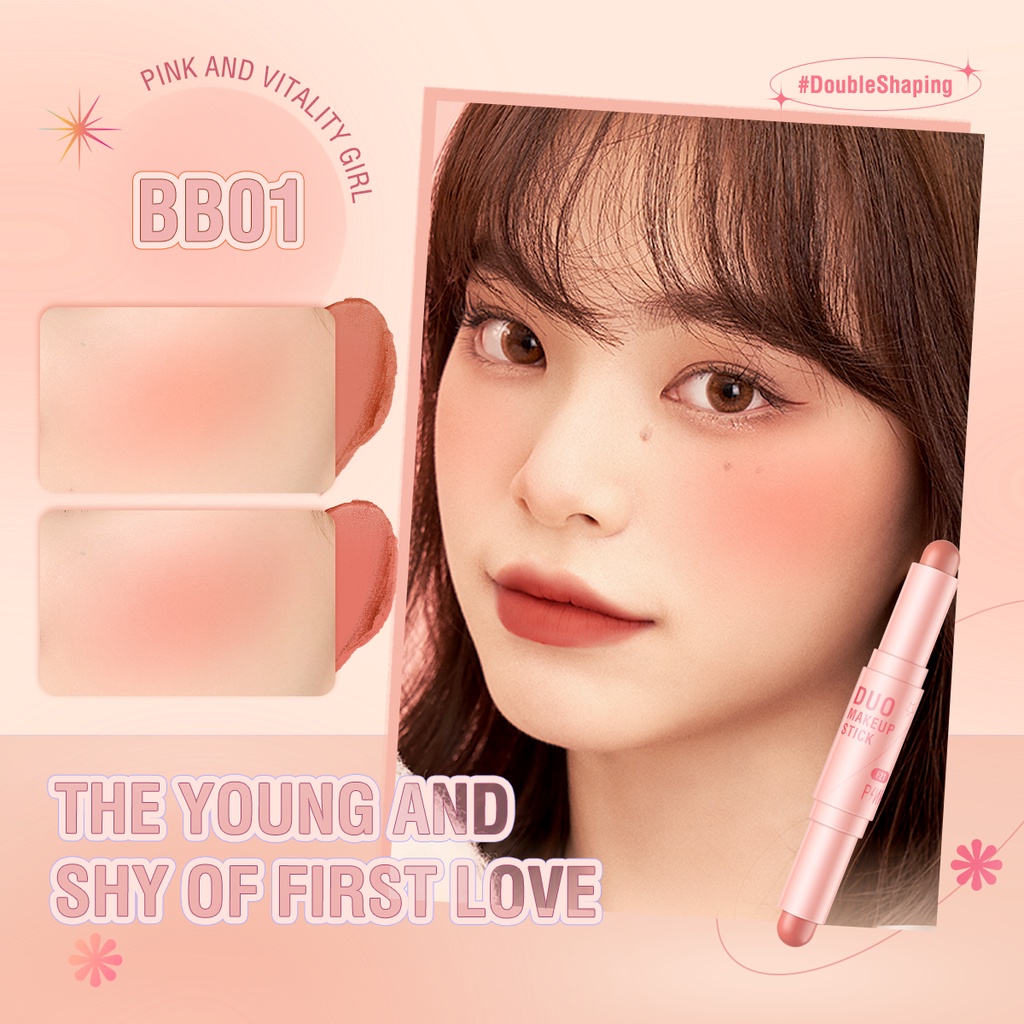 ★ BB ★  PINKFLASH Duo Make Up Stick - Double Shaping Magic Shaping Flicker Honey DUO Makeup Stick Creamy Smooth Highlighter Shimmer - F21