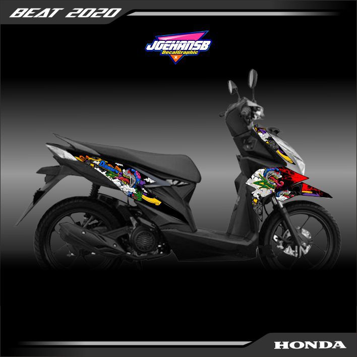 Striping motor BEAT 2020 variasi - Stiker SEMI FULL BEAT STREET DORAEMON ZOMBIE