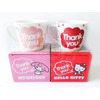 mug gelas cangkir keramik  hello kitty melody thank 