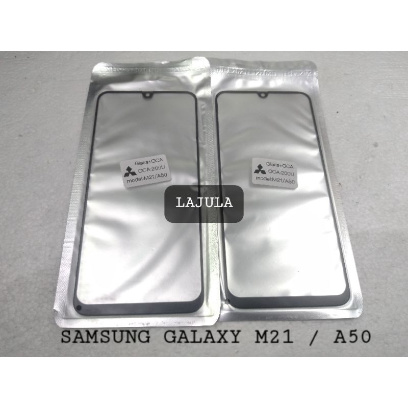 KACA LCD KACA DEPAN KACA TOUCHSCREEN + LEM OCA SAMSUNG GALAXY M21 / A50