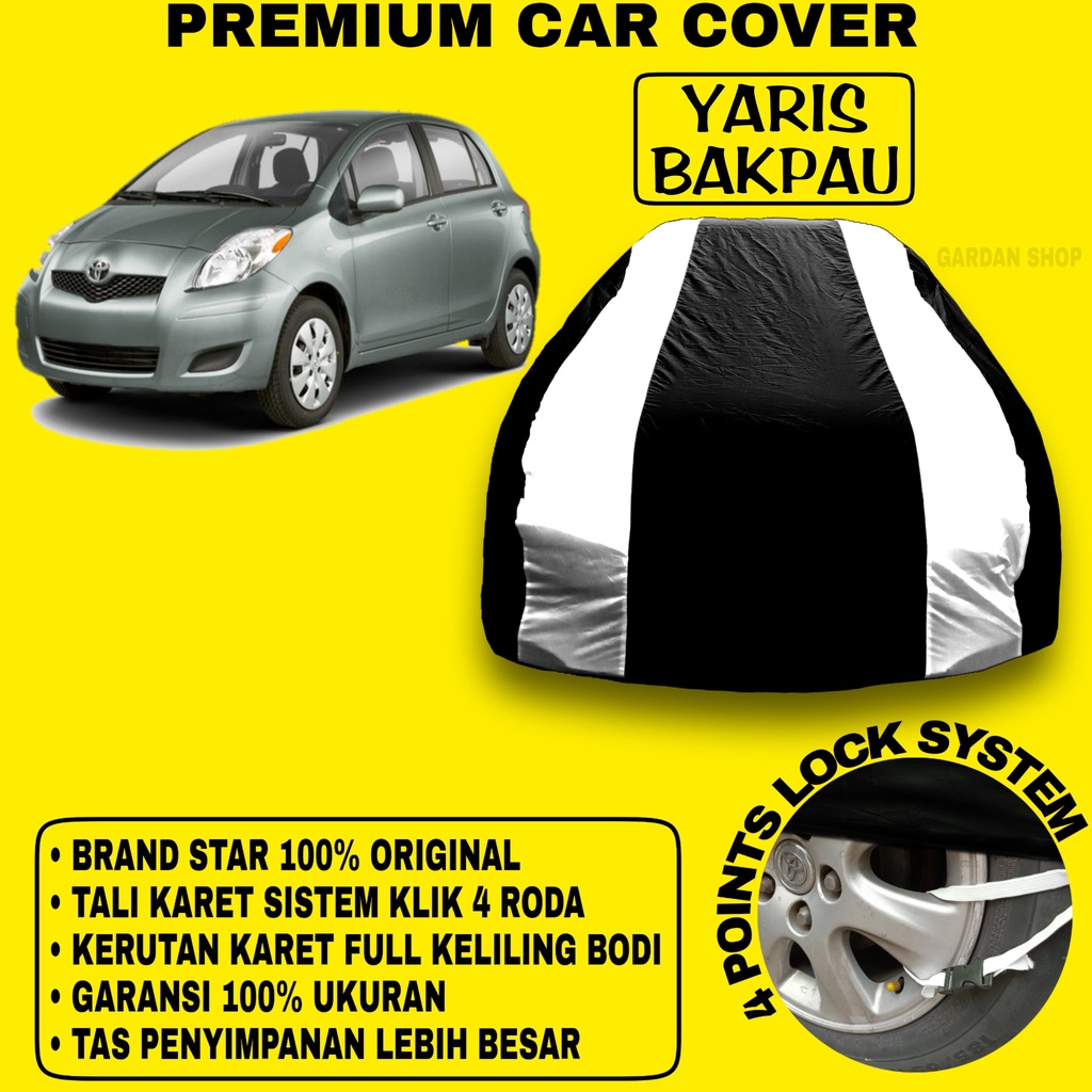 Body Cover YARIS BAKPAU Sarung Strip SILVER Penutup Pelindung Bodi Mobil Toyota Yaris Bakpau PREMIUM Cover