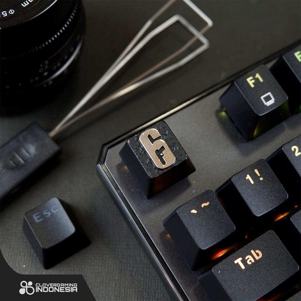 Keycaps Rainbow Six Siege 3D Aluminium - Gaming Keycap R6 Logam Metal Mechanical Keyboard