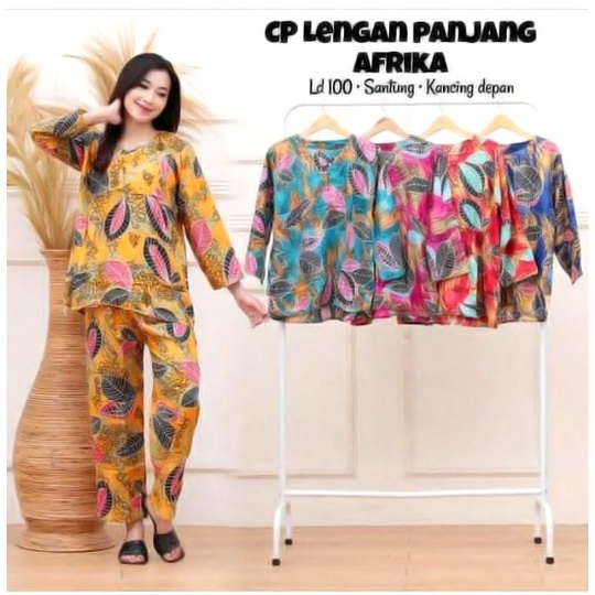 BAJU TIDUR SETELAN WANITA LENGAN PANJANG KEKINIAN ( CPLP MUFFIN VELLA BLARAK ) BUSUI BUMIL - BATIK FA