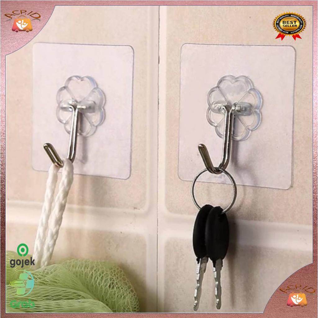 {ACP.ID} CANTOLAN TEMPEL HOOK PLASTIK SUPER KUAT/ CANTOLAN BAJU GANTUNGAN DINDING KAIL BAJU BARANG