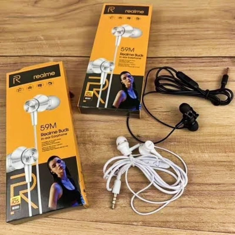 Earphone Realme Buds Extra Bass In Ear With Microfon Jack 3.5mm Realme 2 Pro 3 pro 5 pro C2 C3 5i C11 C12 C15 C17 (59M)