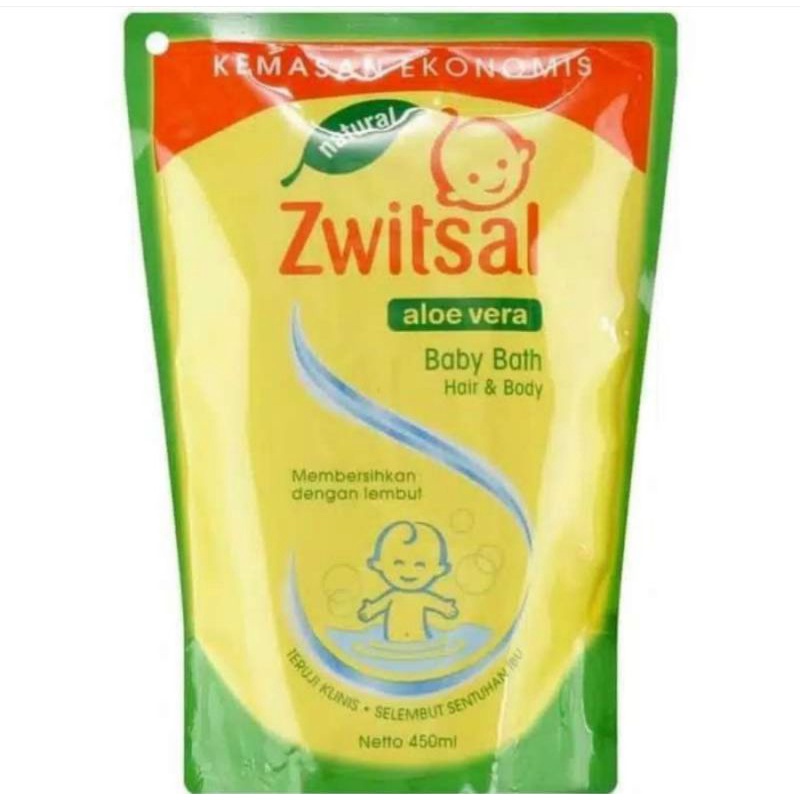 ZWITSAL baby bath hair &amp; body baby aloe vera 450 ml reffil