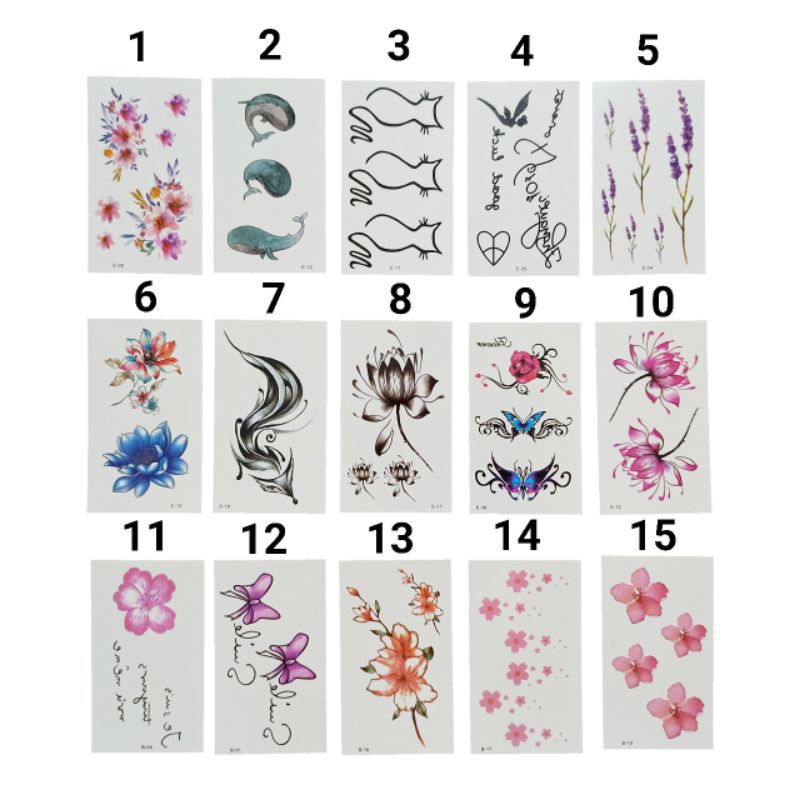 

TATTOO STICKER WATERPROOF / UKURAN 10 CM x 6 CM / HARGA SATUAN
