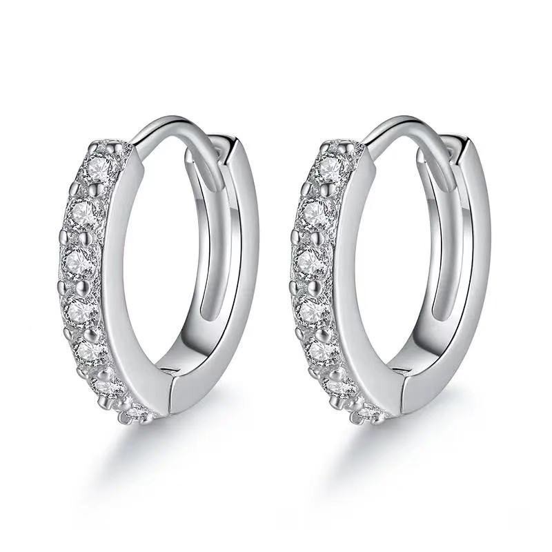 [COD] 1 Pasang Anting Tusuk Model Kristal Silver Elegan untuk Wanita