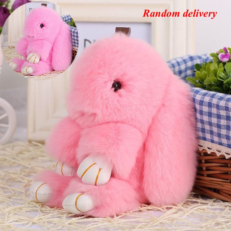 Zzz Bunny Rex Rabbit Fur Bag Handbag Gantungan Kunci Pom Untuk Boneka Untuk Gantungan Kunci Ring P