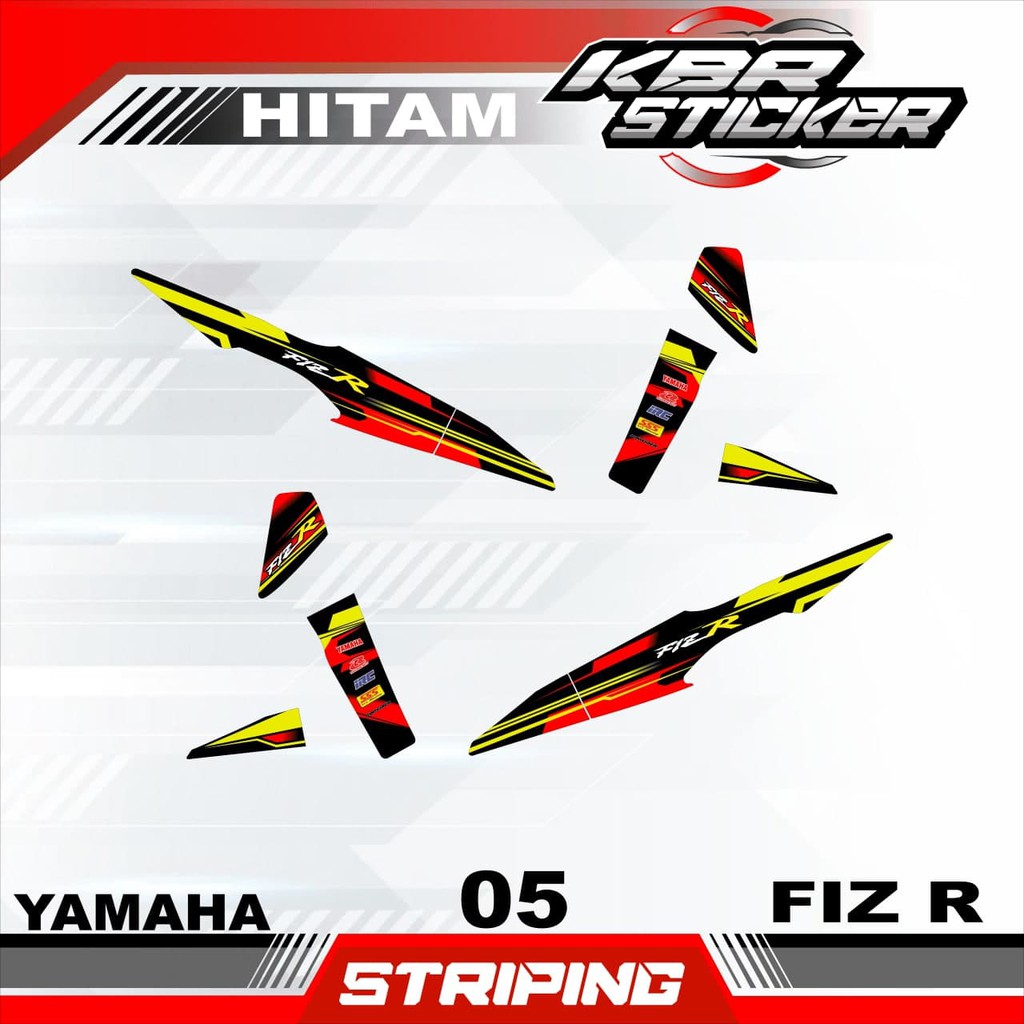 fiz r (cod) stiker motor striping fiz r motor yamaha motor sticker variasi Racing05