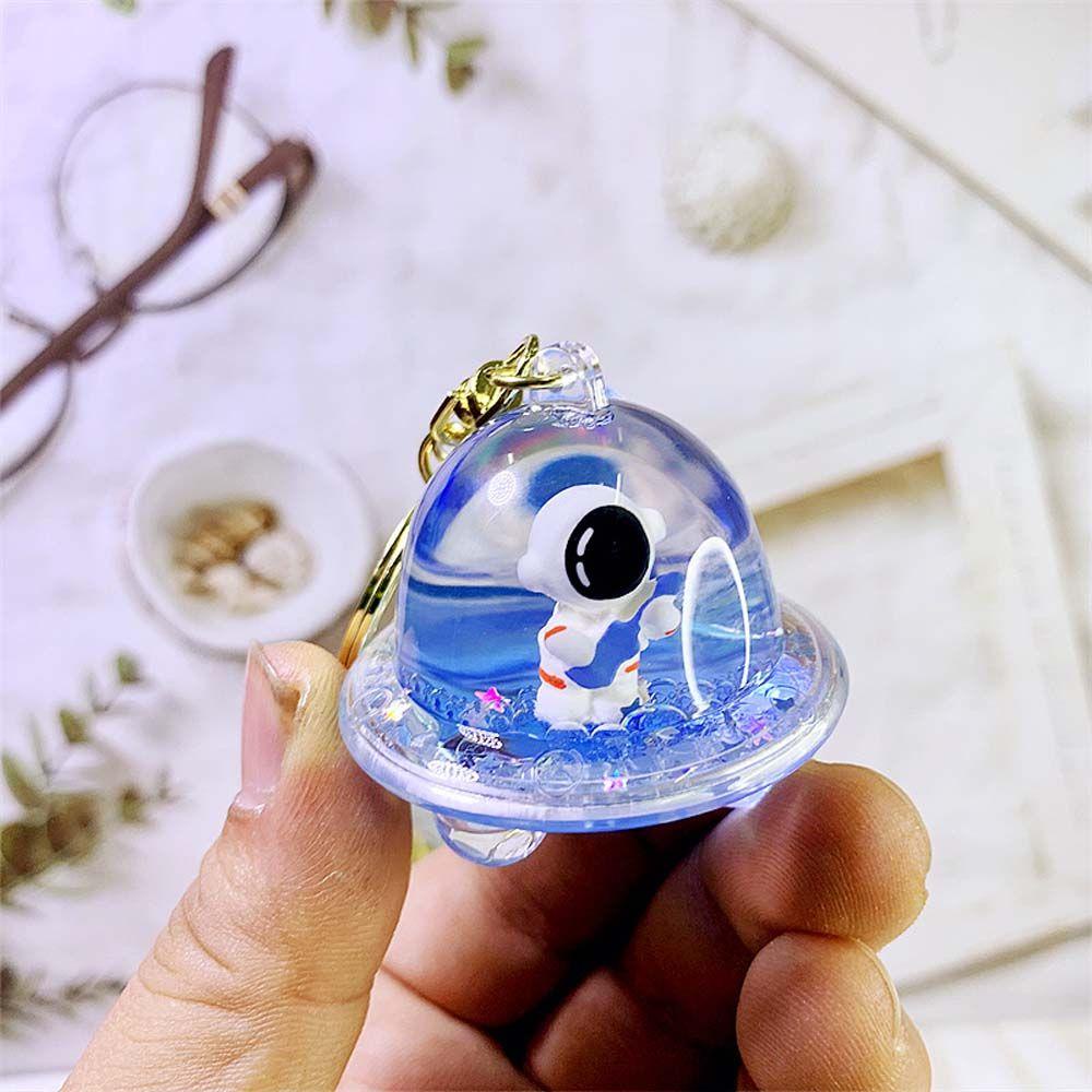 Agustina Astronot Floating Keychain Fashion Charm Key Ring Anak Akrilik Tempat Kunci Mobil