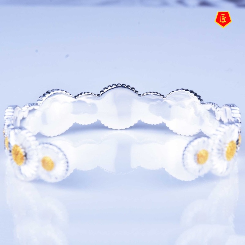 [Ready Stock]925 Silver Vintage Palace Style Daisy Lace Bracelet