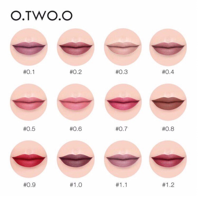 O.TWO.O 2 In 1 Lipstick + Lip Gloss Velvet Matte Texture Long Lasting Waterproof