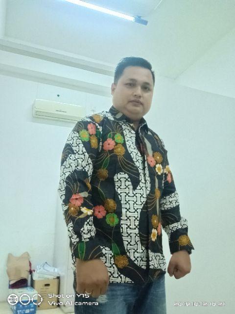 Kemeja Batik Pria Modern Lengan Panjang Casual Modis Slim Fit Trendy Masa Kini Ol 162